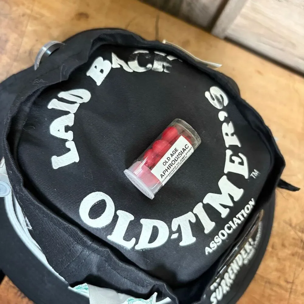 Over the Hill 40's 50's Old Timers Old Age Survival Kit Bucket Hat Preworn